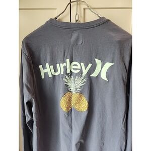 Hurley T-Shirt Men's‎ Sz XL Blue Crew Neck Long Sleeve Surf Cotton
